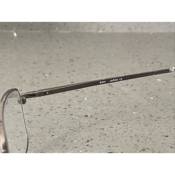 Saki Japan Eyeglasses Mod 313 Col. Gun Black Silver 56-17-145 FRAMES ONLY - Picture 7 of 12